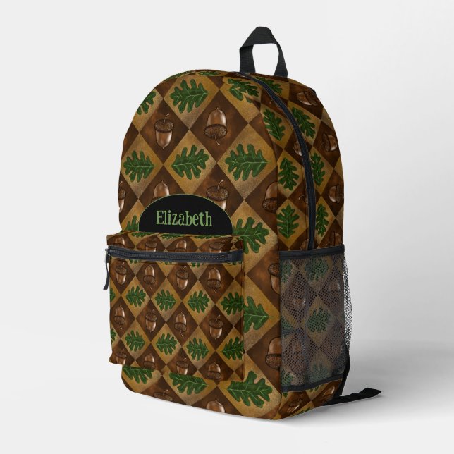Muster der Karton- und Oakenleaf Bedruckter Rucksack (Rückseitige Ecke Rechts)