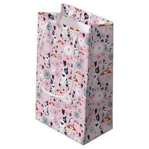 Muster der Katzen und der Blumen Kleine Geschenktüte