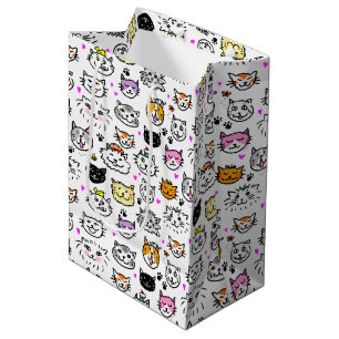 Muster der Katzenfackeln Mittlere Geschenktüte