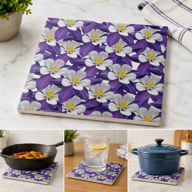Muster der kolumbianischen Blume Fliese (Columbine Flower Pattern Ceramic Tile)
