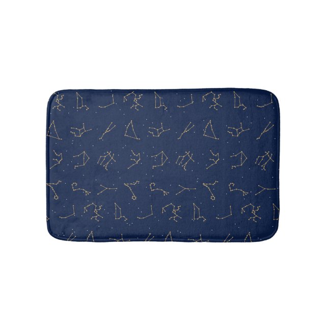 Muster der Konstellationen für Gold und Navy Badematte (Vorderseite)