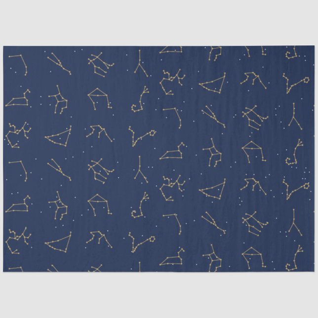 Muster der Konstellationen für Gold und Navy Seidenpapier (Vorderseite)