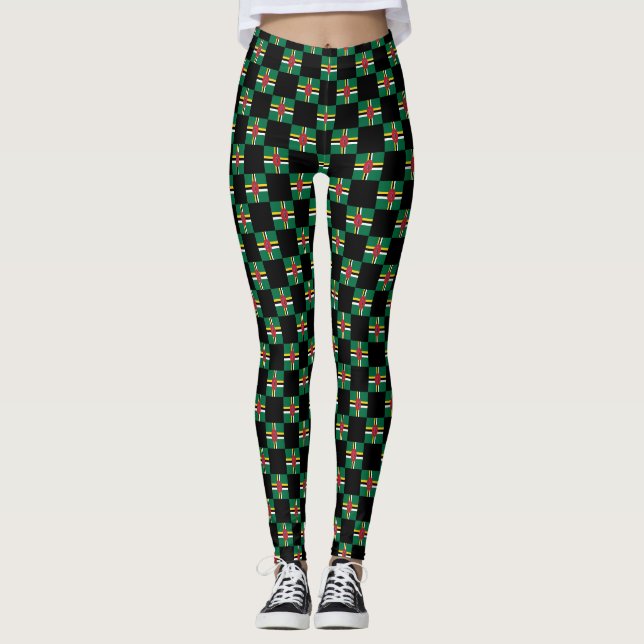 Muster der kontrollierten Dominica-Flagge Leggings (Vorderseite)