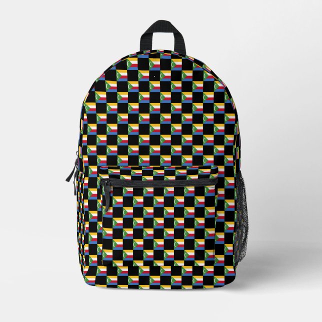 Muster der kontrollierten Komoren Bedruckter Rucksack (Vorderseite)