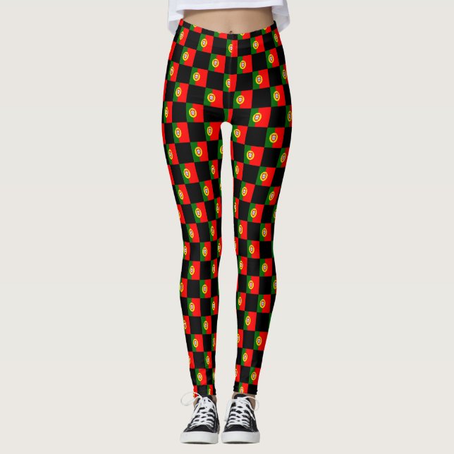 Muster der kontrollierten portugiesischen Flagge Leggings (Vorderseite)