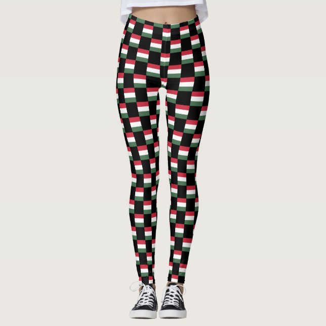 Muster der kontrollierten ungarischen Flagge Leggings (Vorderseite)