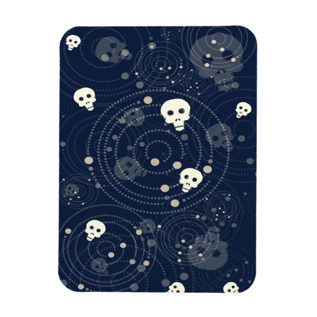 Muster der kosmischen Blauen Schädelkugel-Silhouet Magnet (Vertikal)