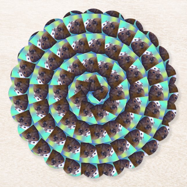 Muster der kreisbraunen und weißen Guinea, Untersetzer (Vorderseite)