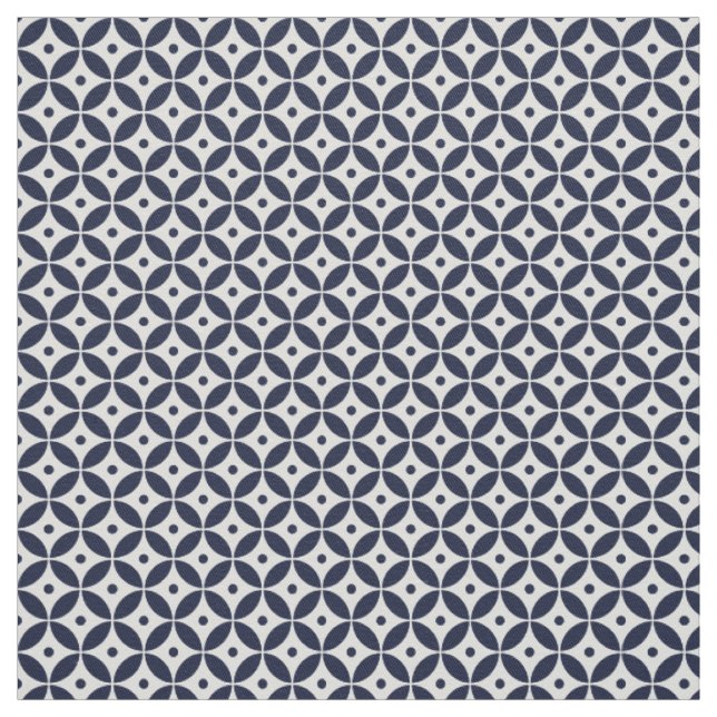Muster der Küstenlinie der Navy Blue Geometric Cir Stoff (Muster)