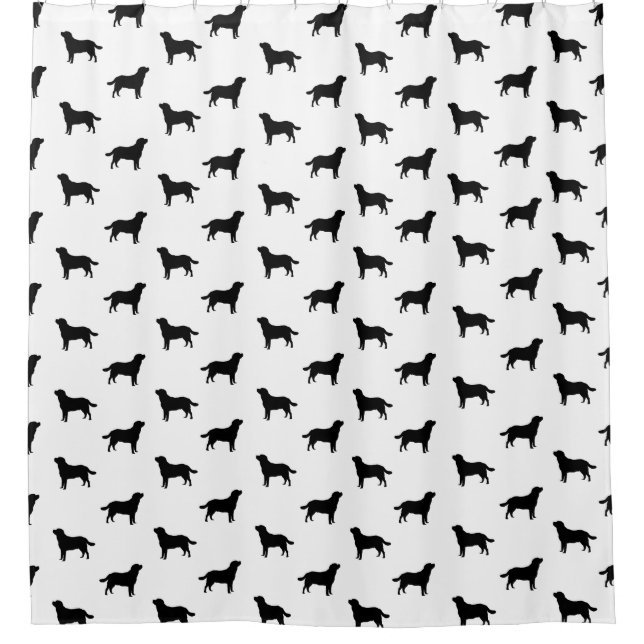 Muster der Labrador Retriever Silhouette Muster Duschvorhang (Vorderseite)
