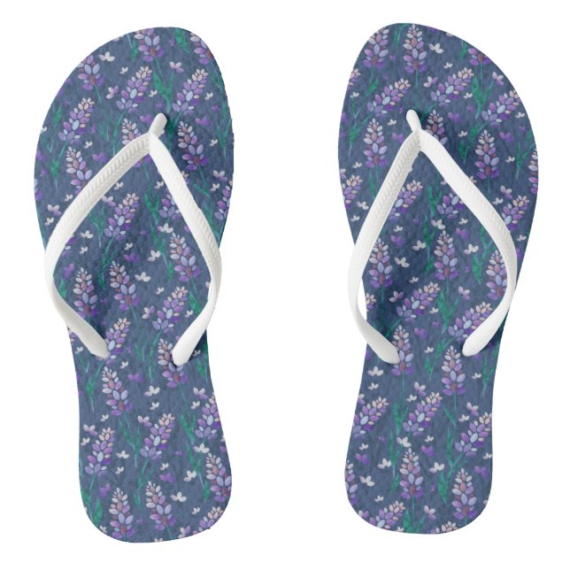 Muster der Lavendelfelder im Lila Flip Flops (Fußbett)