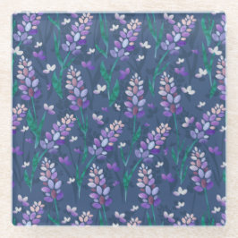 Muster der Lavendelfelder im Lila Glasuntersetzer