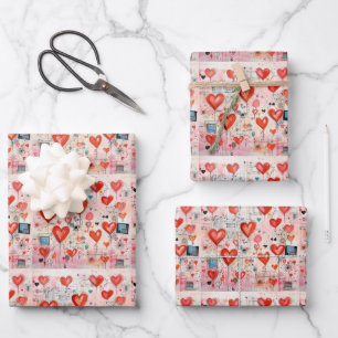 Muster der Liebe Geschenkpapier Set