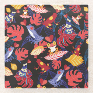 Muster der Liebhaber-Frösche 2 Glasuntersetzer