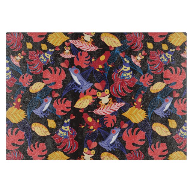 Muster der Liebhaber-Frösche Schneidebrett (Vorderseite)