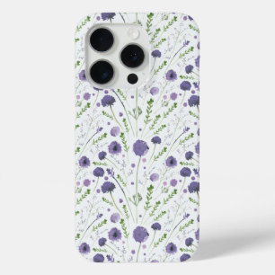 Muster der lila grünen Blume Case-Mate iPhone Hülle