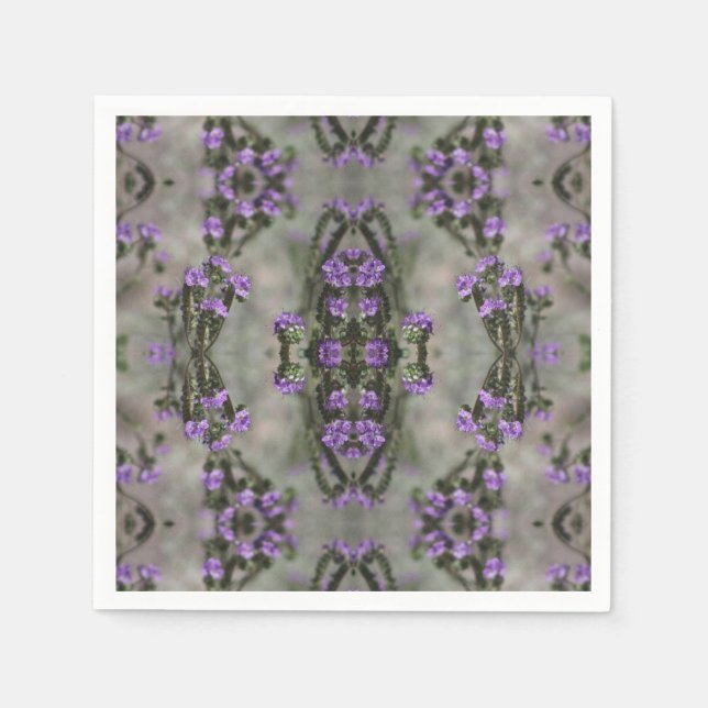 Muster der lila Wildblume Serviette (Vorderseite)