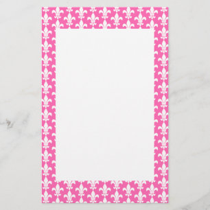 Muster der Lilie in Weiß und Heiß Rosa Briefpapier