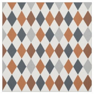 Muster der Longhorn Burnt Orange & Grau Raute Stoff