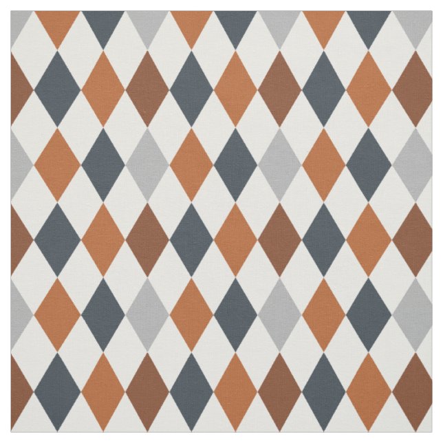Muster der Longhorn Burnt Orange & Grau Raute Stoff (Muster)