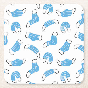 Muster der medizinischen Maske Rechteckiger Pappuntersetzer