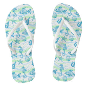 Muster der Meeresskizze Flip Flops