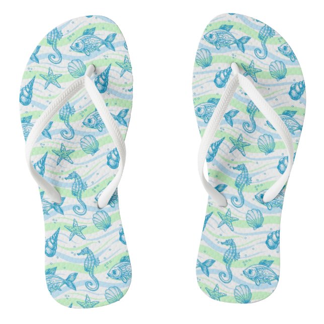 Muster der Meeresskizze Flip Flops (Fußbett)
