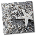 Muster der Muschel im Küstenmeer Fliese<br><div class="desc">Ein schöner Druck, bestehend aus vielen Muschelstückchen und Steinen, mit einem weißen Seestern! Ideal für Strandliebhaber, Wassersportler oder im Sommer. Hat ein wenig schwarz-weiße Stimmung wegen der Farben. Ob Sie gewollt haben, diese Kachel als kleinen Untersetzer oder Trivet für einen Drink oder Teller zu verwenden... oder Sie wollte, groß mit...</div>