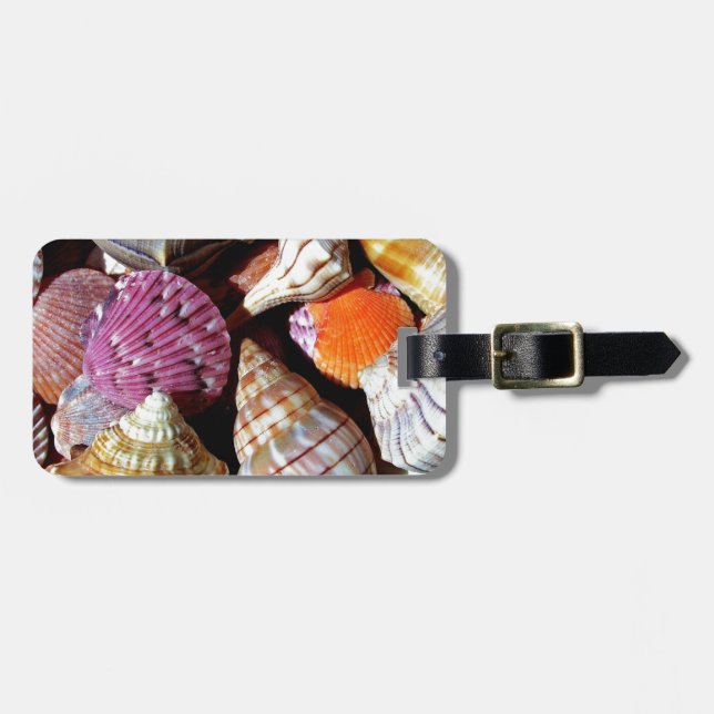 Muster der Muschel im Küstenmeer Gepäckanhänger (Vorderseite horizontal)