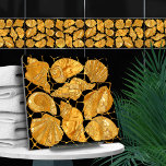 Muster der Muscheln - Gold und Schwarz Fliese<br><div class="desc">Muster der Muscheln - Gold und Schwarz</div>