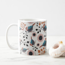 Muster der Muster "Chickadee Bird and Berry Floral