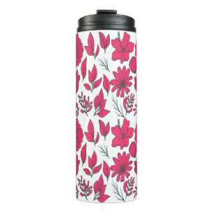 Muster der nahtlosen Red Wild Blume Thermosbecher