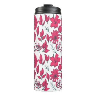 Muster der nahtlosen Red Wild Blume Thermosbecher