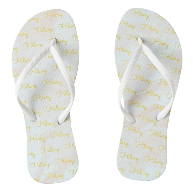 Muster der Namen Slim Strap Mit Monogramm Chic Coo Flip Flops (Fußbett)