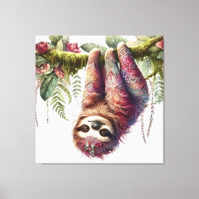 Muster der Natur - Jungle Sloth Leinwanddruck (Vorderseite)