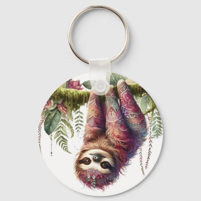 Muster der Natur - Jungle Sloth Schlüsselanhänger (Rückseite)