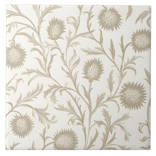 Muster der neutralen Thistle-Blume Fliese