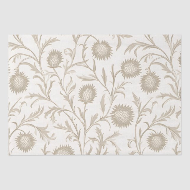 Muster der neutralen Thistle-Blume Seidenpapier (Vorderseite)