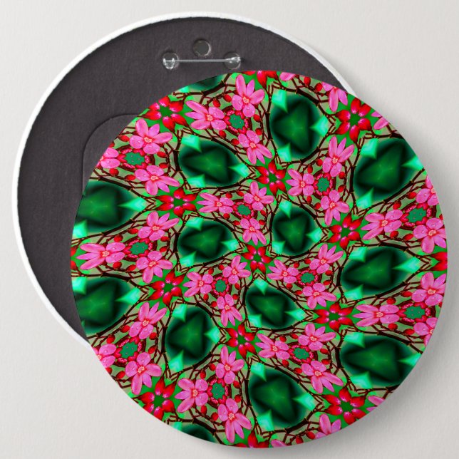 Muster der niedlichen Wüste-Rose Button (Vorne & Hinten)