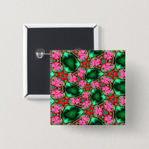 Muster der niedlichen Wüste-Rose Button