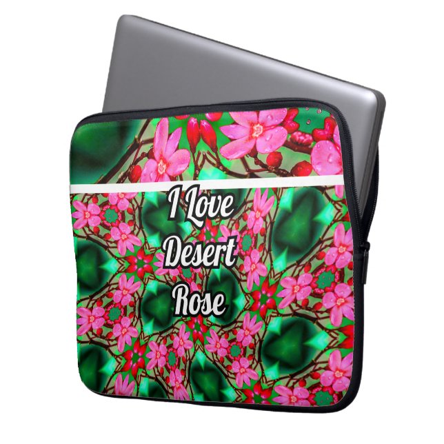 Muster der niedlichen Wüste-Rose Laptopschutzhülle (Vorderseite Links)