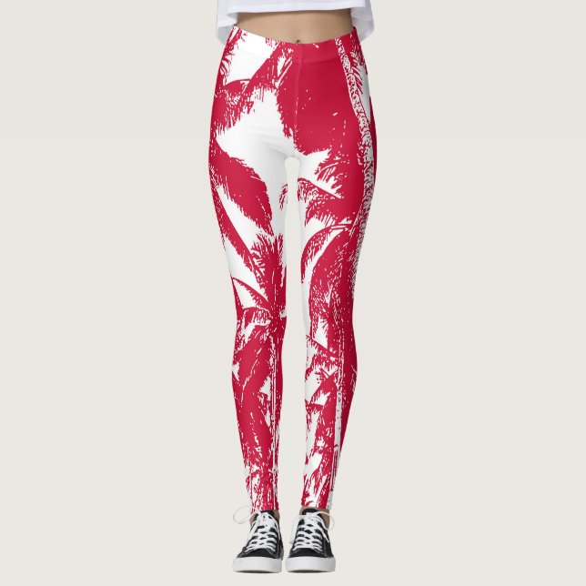 Muster der Palm Tree-Blätter Leggings (Vorderseite)
