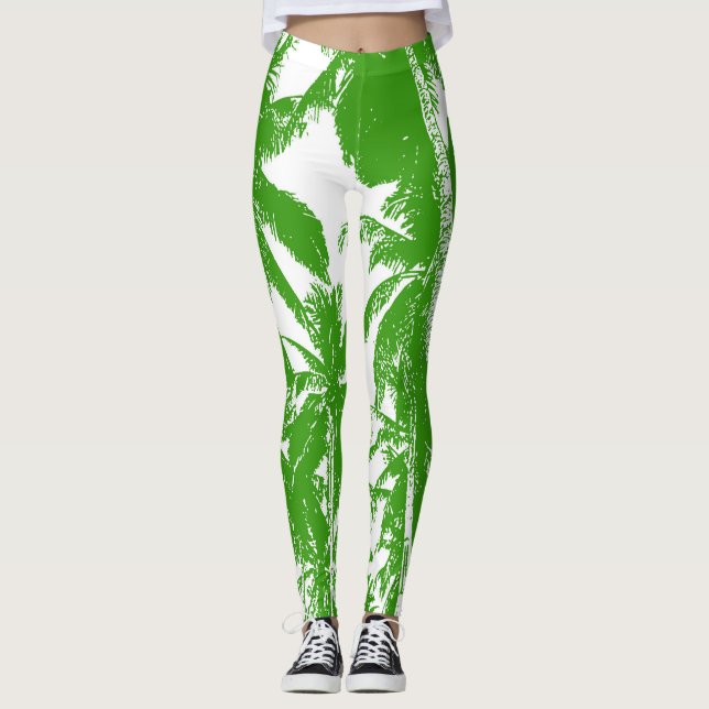 Muster der Palm Tree-Blätter Leggings (Vorderseite)
