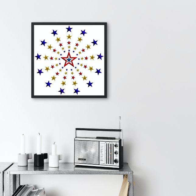 Muster der Patriotischen Sterne Klein Poster (Von Creator hochgeladen)