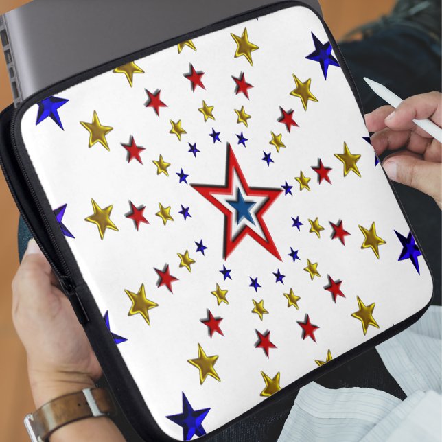 Muster der Patriotischen Sterne Laptopschutzhülle (Pattern of Patriotic Stars Laptop Sleeve)