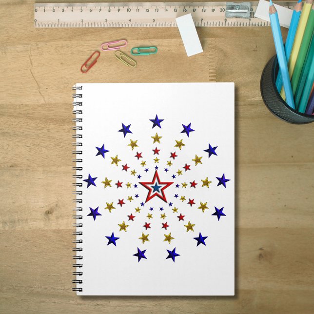 Muster der Patriotischen Sterne Notizblock (Pattern of Patriotic Stars Notebook)