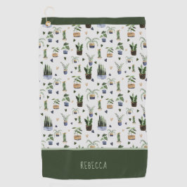 Muster der personalisierten Boho-Pflanze Golfhandtuch
