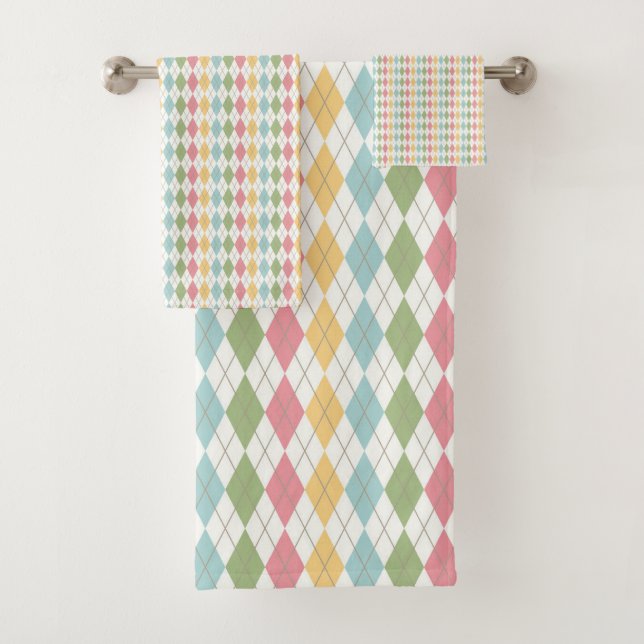 Muster der Raute Pastel Badhandtuch Set (Insitu)