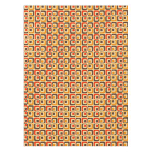 Muster der Retro-Quadrate - rot, braun und orange Tischdecke