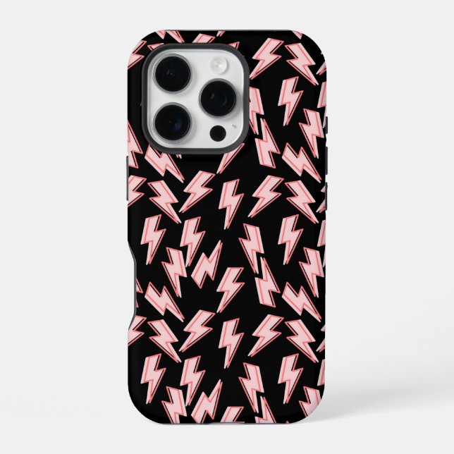 Muster der rosa Blitze iPhone 16 Pro Hülle (Rückseite)